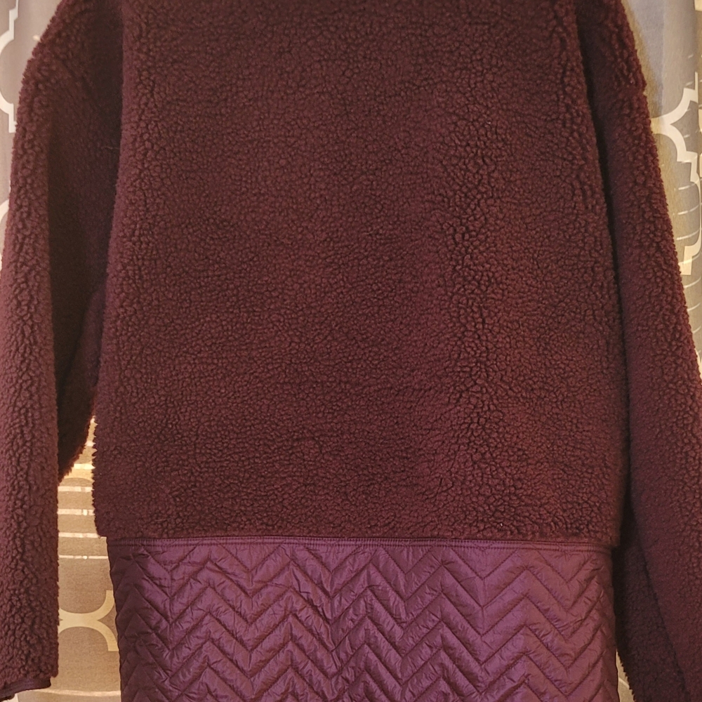 NWOT Athleta Burgundy Fleece Pullover - Picture 9 of 12